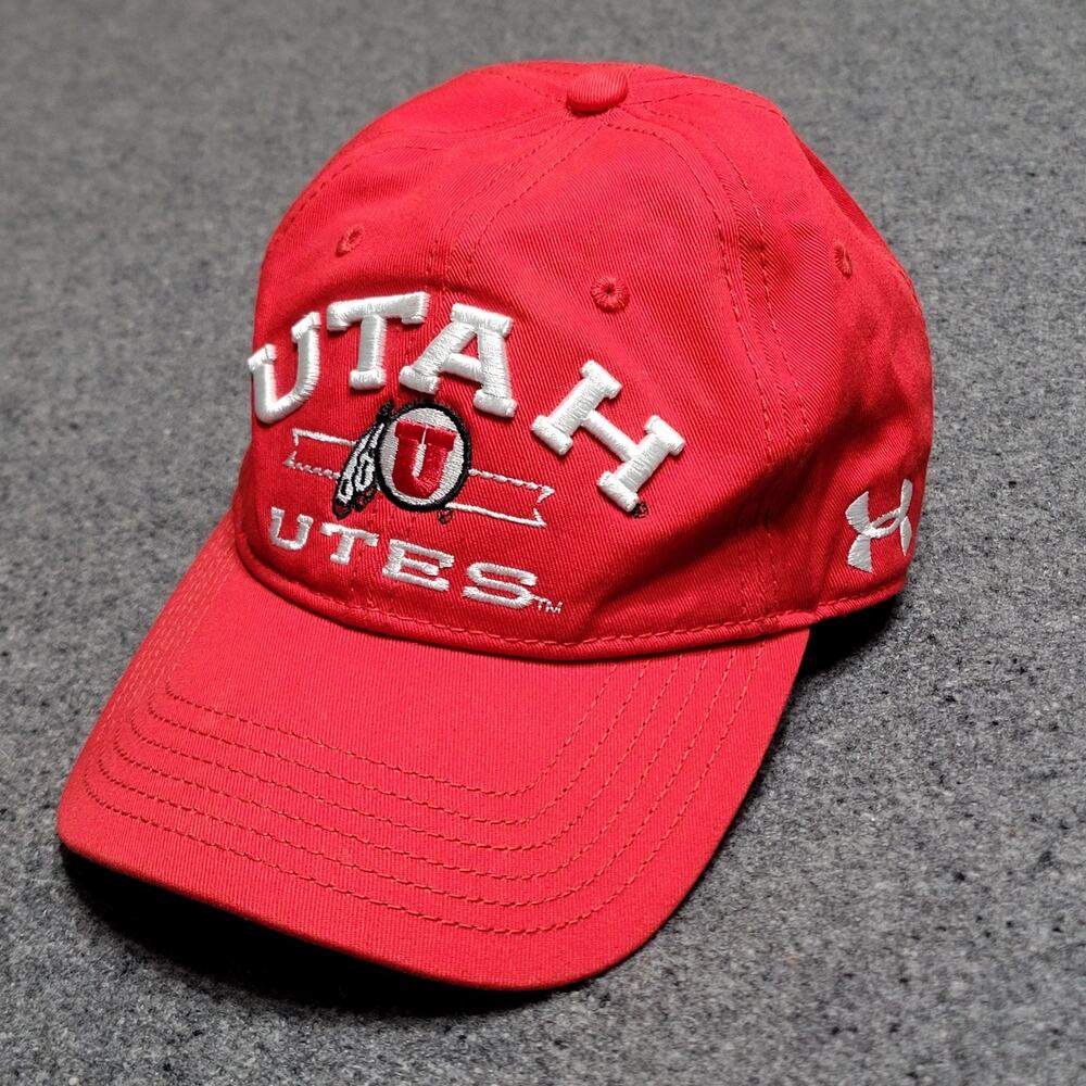 Utah Utes Hat Baseball Dad Cap Men Red UA Curved Adjustable Strapback Collegiate